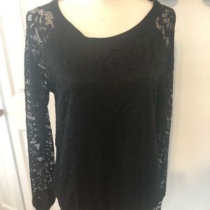 NWT West Kei Krisily Lace Varsity Stripe Top